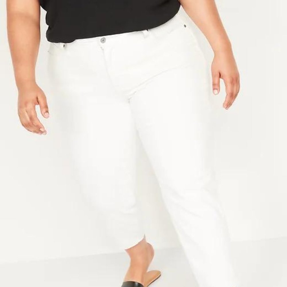 Old Navy O.G. high waist with slimming pockets Straight white jeans New - Picture 1 of 2